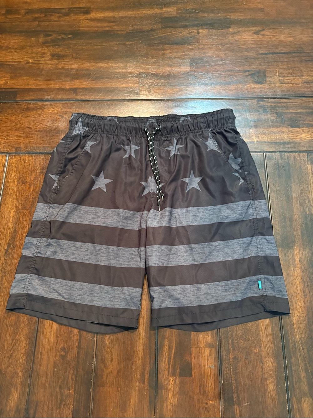Matix Men's Black Star & Stripe Swim Trunks, Size M